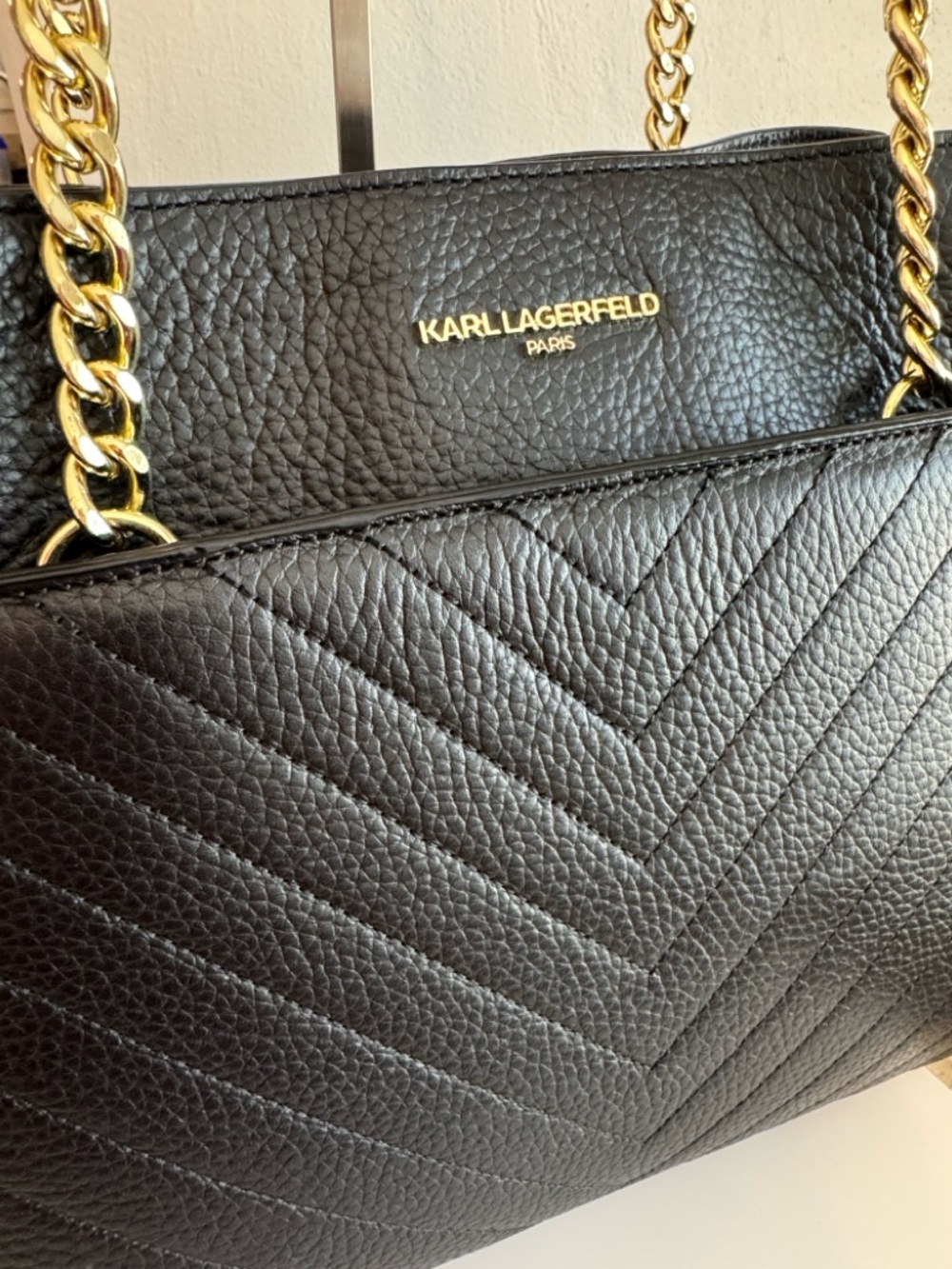 Karl Lagerfeld Paris Charlotte Quilted Leather Tote Bag - Picture 2 of 6